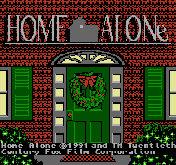 Home Alone title screen for NES